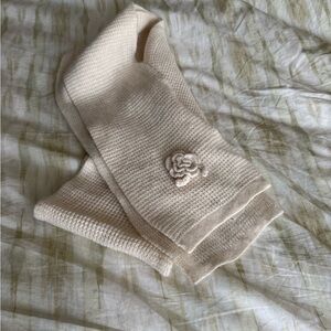 L.L. Bean Cream Cashmere Knit Scarf
